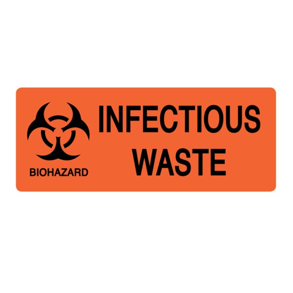 Label, Biohazard Infectious Waste 2" x 5"